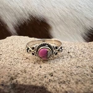 ❤️ Cotton Candy Dahlia Kingman Turquoise Sterling 925 Southwestern Ring Sz 6.75